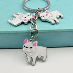 Load image into Gallery viewer, french bulldog keychain - 3 frenchies
