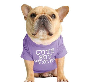  french bulldog t shirt - cute but psycho purple