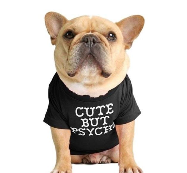 french bulldog t shirt - cute but psycho black