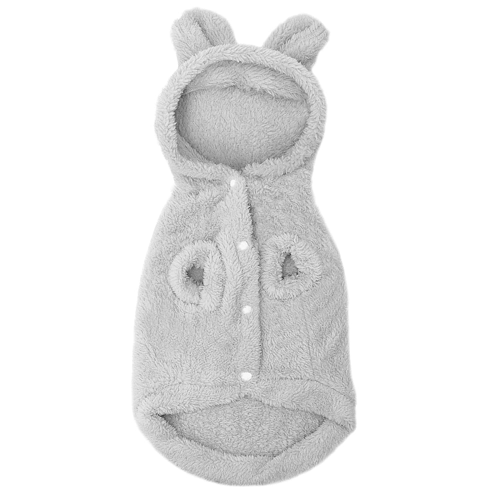 frenchie hoodie - fuzzy bunny grey