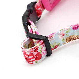 floral dog harness adjustable buckles