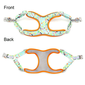 tropical dog harness - front and back