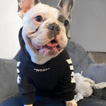 Load image into Gallery viewer, french bulldog hoodie - woof black
