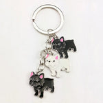 Load image into Gallery viewer, french bulldog keychain - 3 frenchies
