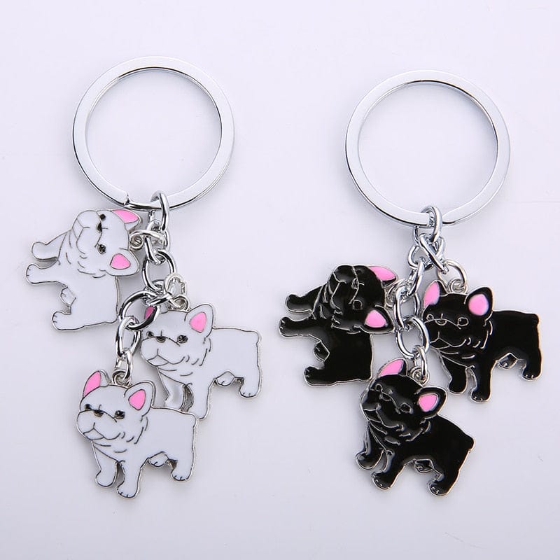 Color Changing Cartoon French Bulldog Keychain - Cute Starry Sky Bulldog  Key Ring For School Bags And Cars - Temu