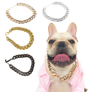 French Bulldog gold chain