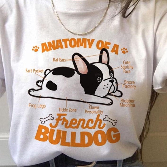 french bulldog t shirt for ladies - anatomy of a french bulldog