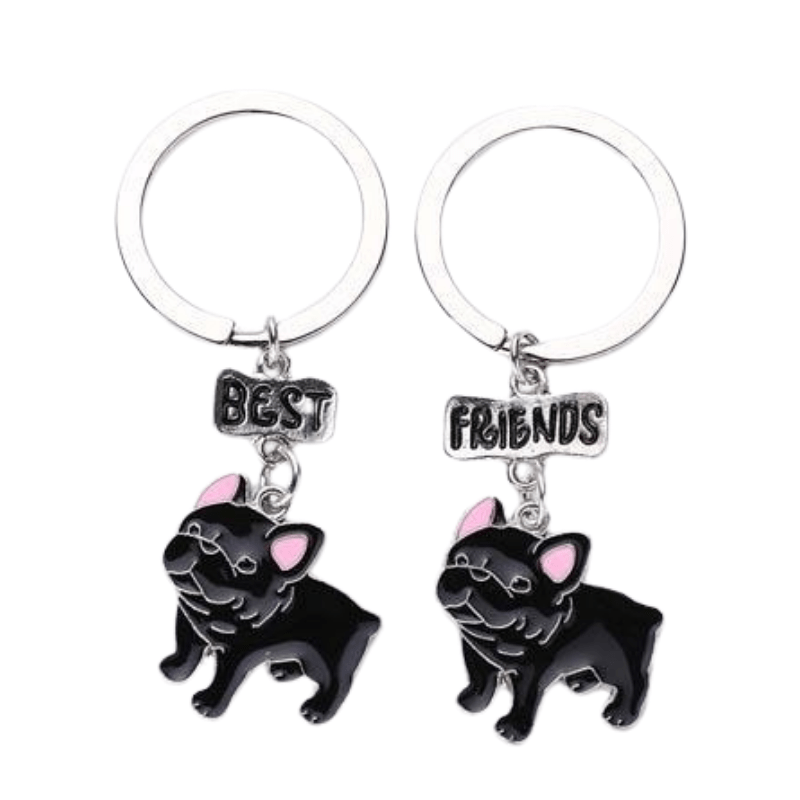 french bulldog keychain - best friends