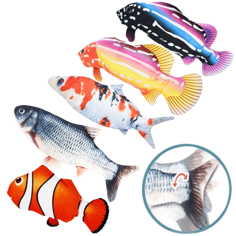  balacoo 1 Pc Realistic Fish Cat Toys Dog Toothbrush Stick  Flopping Fish Cat Toy Dog Interactive Toys Brain Toy Stuffed Toy Motion  Kitten Toy dogman Toys pet Jump Toy bite