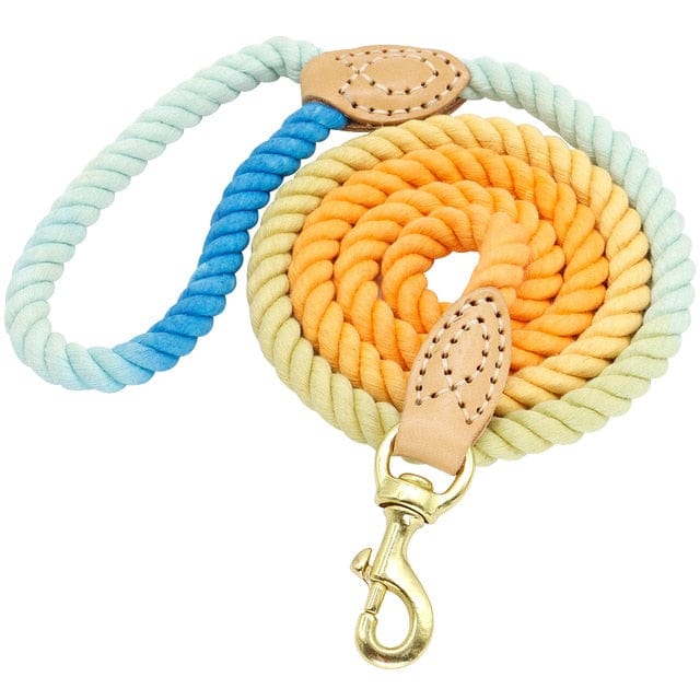 dog rope leash - orange blue gradient