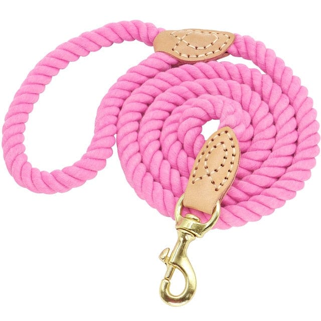dog rope leash - pink