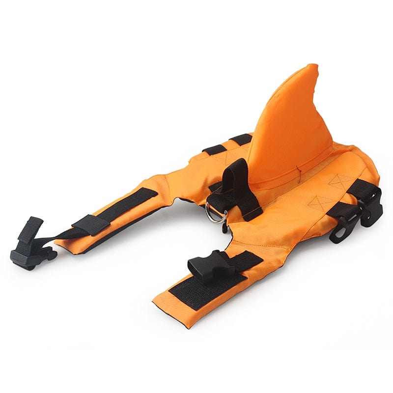 dog shark life jacket - orange
