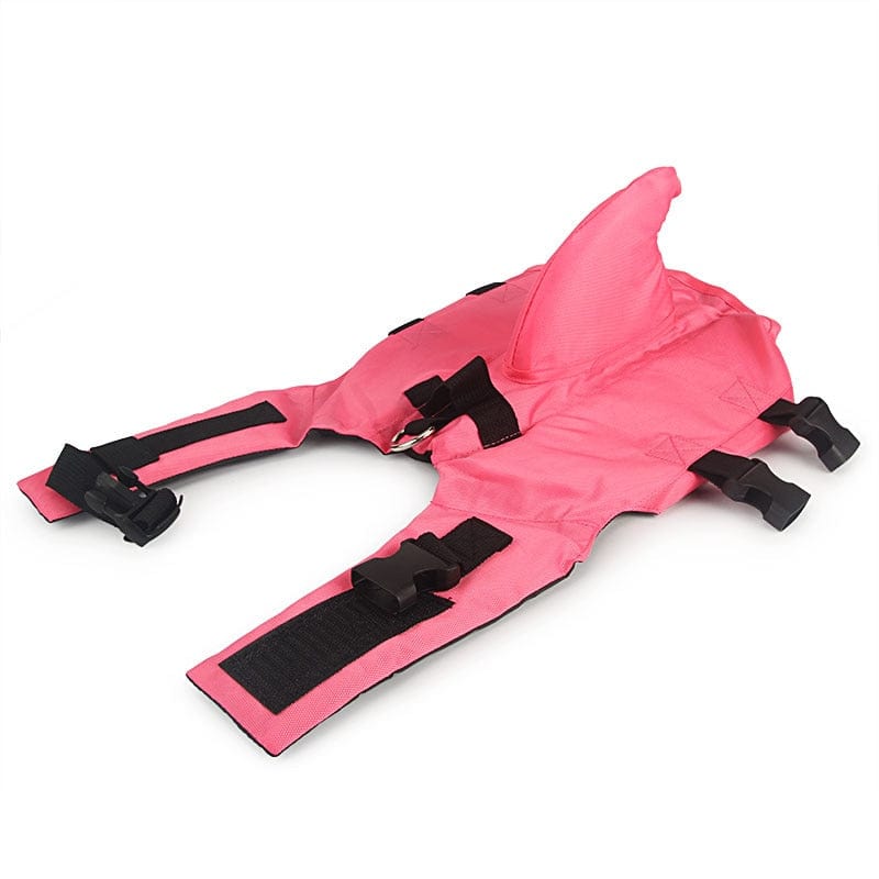 dog shark life jacket - pink