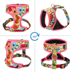 floral dog harness 360 view