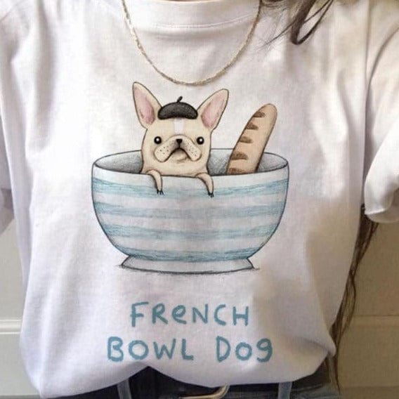french bulldog t shirt for ladies - french bowl dog