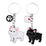 Load image into Gallery viewer, french bulldog keychain 
