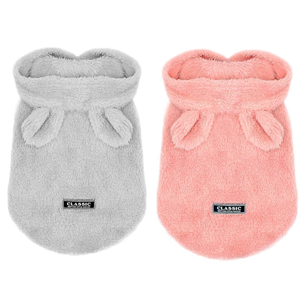 frenchie hoodie - fuzzy bunny pink