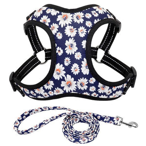 floral dog harness - daisy