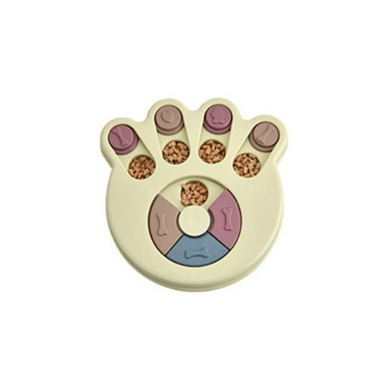 puzzle dog bowl - green paw