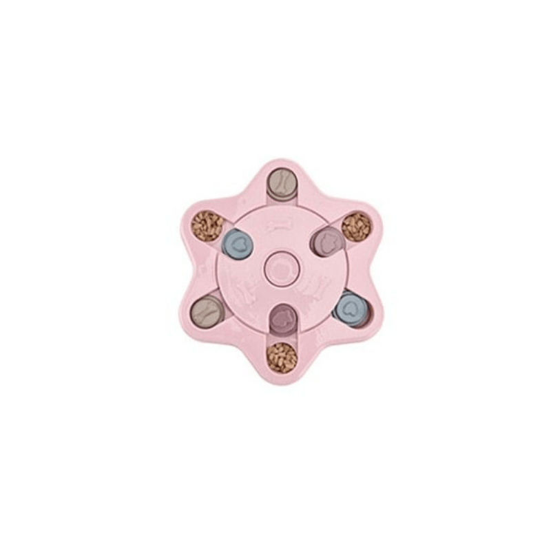 puzzle dog bowl - pink star