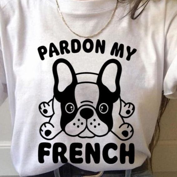 French Bulldog t-Shirt For Ladies - pardon my french