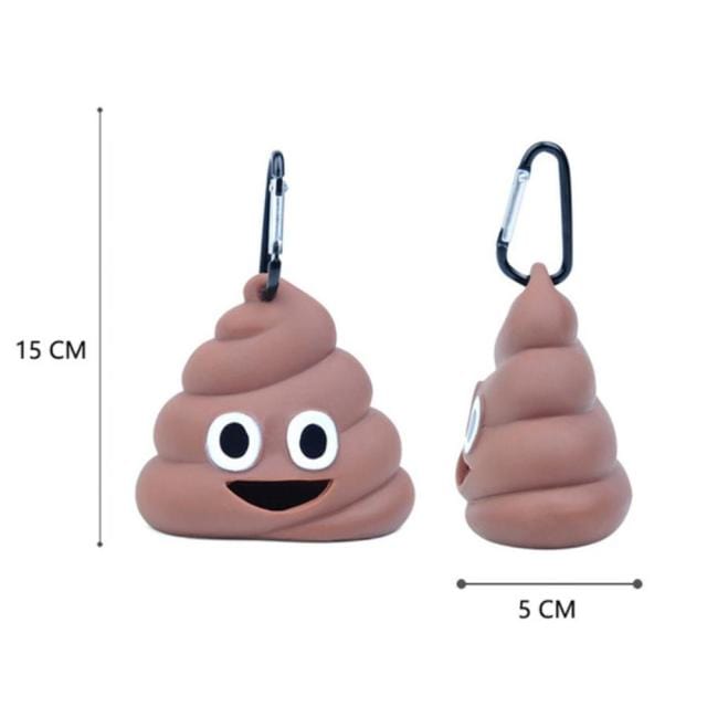 dog poop bag holder - poop emoji