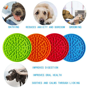 Dog Lick Mat, Dog Lick Cushion, Silicone Dog Lick Pads With Suction Cups,  Slow Feeding Dog Lick Mat, For Dog Bathing (red)