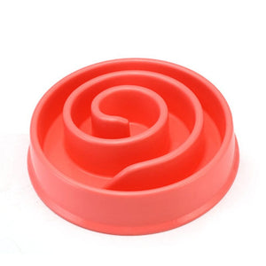 slow feeder for french bulldog - spiral red