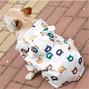french bulldog raincoat - white teddy bears