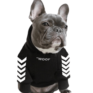 french bulldog hoodie - woof black